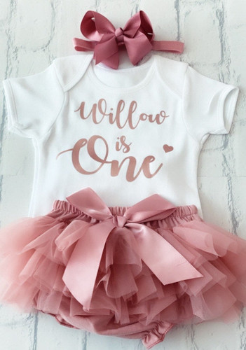 Girls 1st birthday dusky pink - girls,
