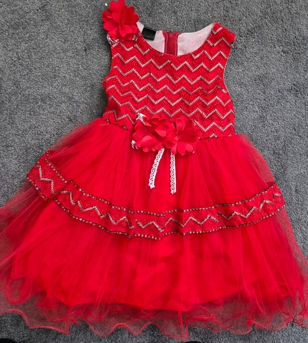 Baby girl red fancy - girl, frock