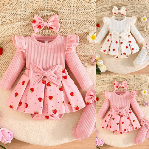 3pcs baby girl strawberry - baby,