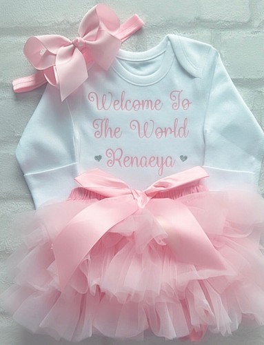 Newborn personalised baby - newborn, pink