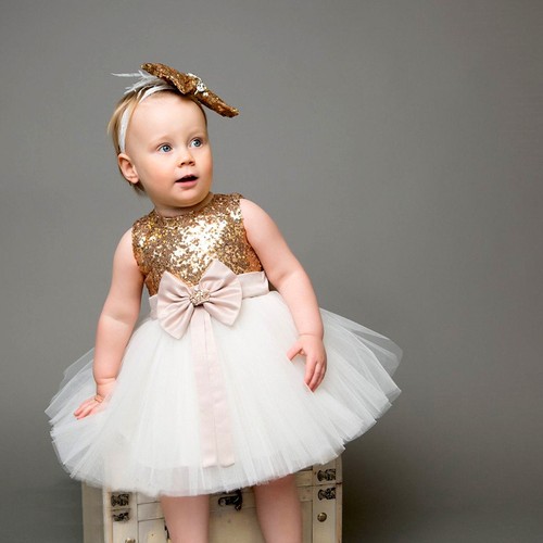 Gold sequin birthday girl - gold,